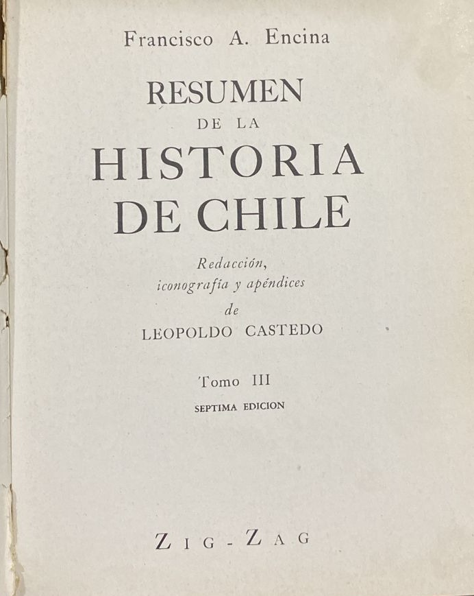 Resumen de la Historia de Chile – Tomo III / Tapa Dura