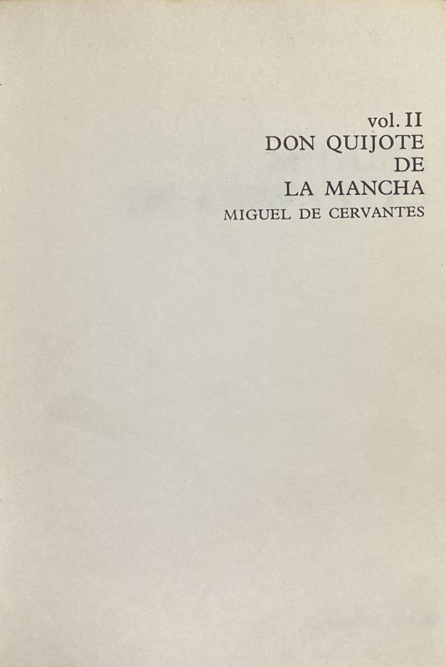 Don Quijote de la Mancha vol. II / Tapa Dura